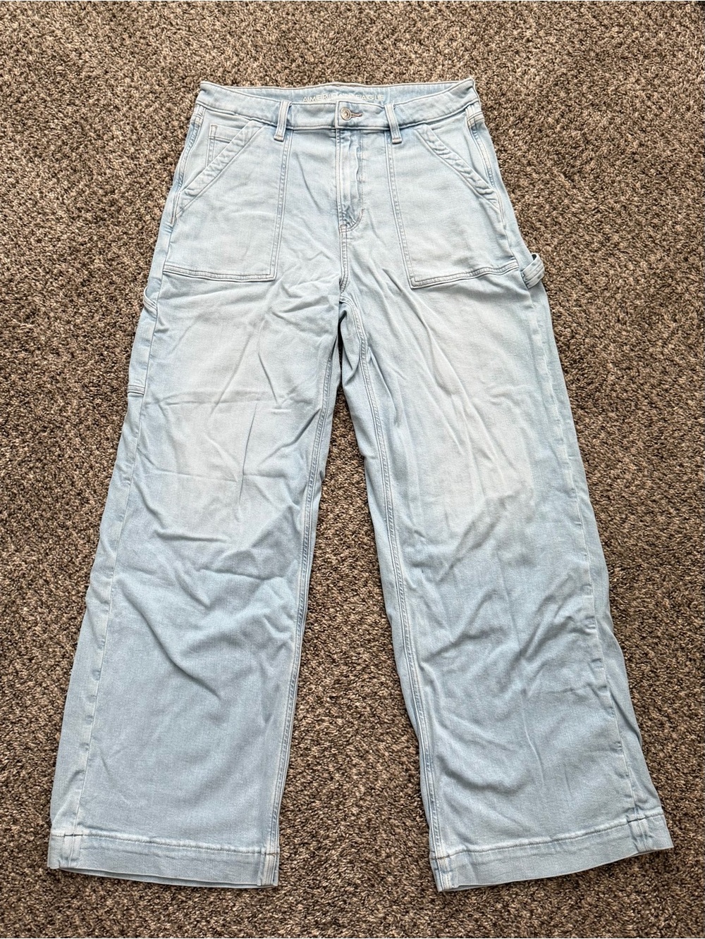 American Eagle Light Wash Wide Leg Jeans